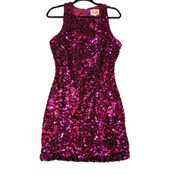 GB by Gianni Bini Pink Sequin Mini Dress Size M - Picture 2 of 5